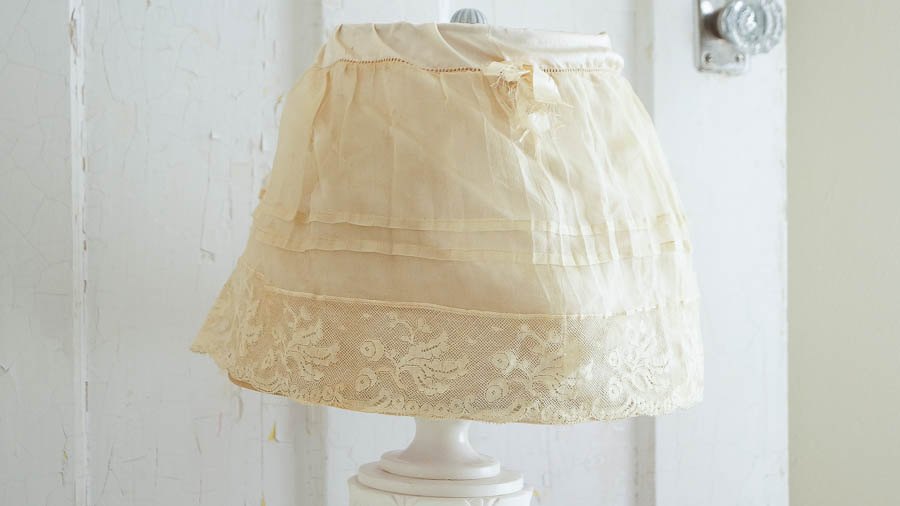 Shabby Chic Inspired Lampshade White Lace Cottage