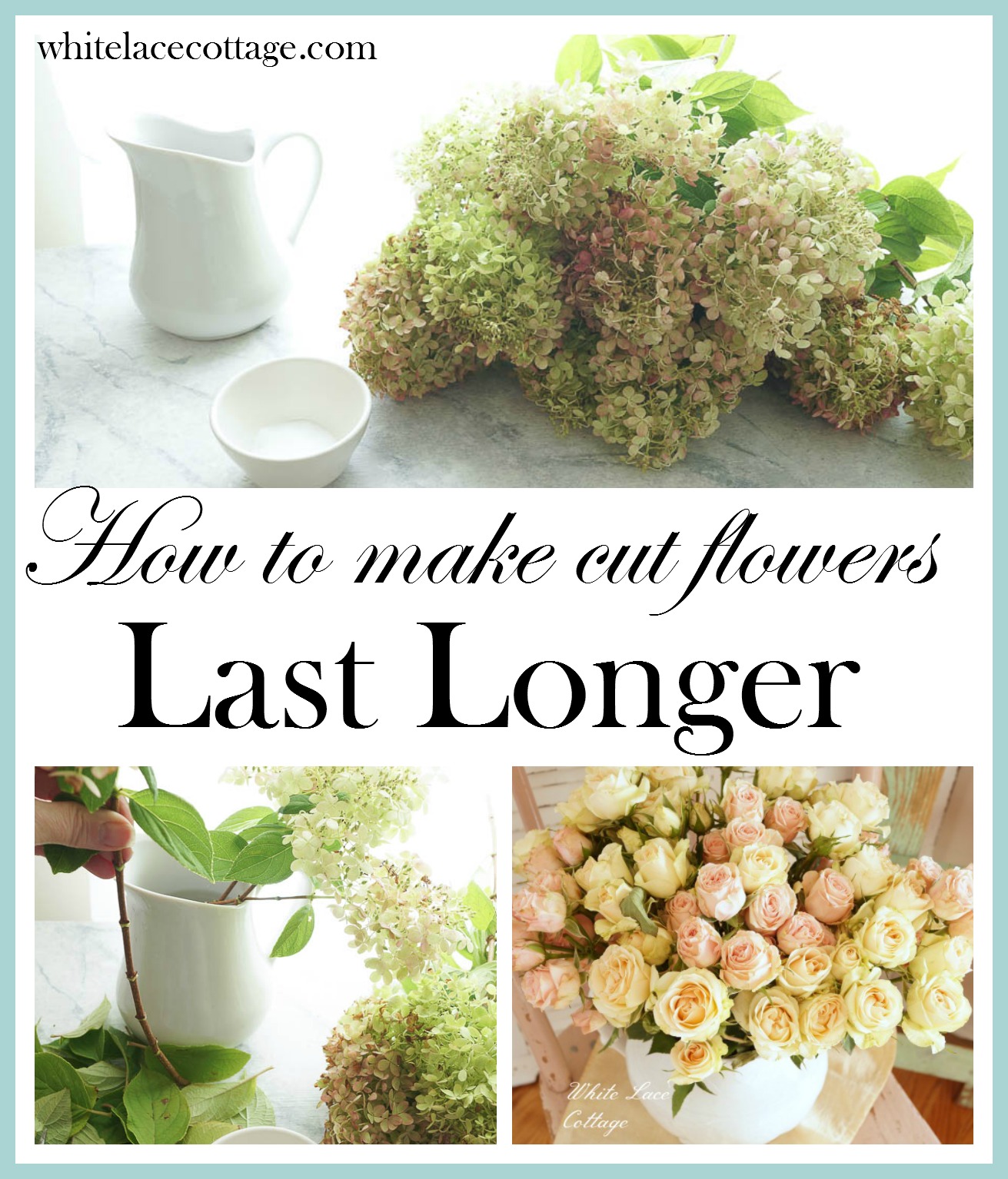 How To Make Cut Flowers Last Longer - White Lace Cottage